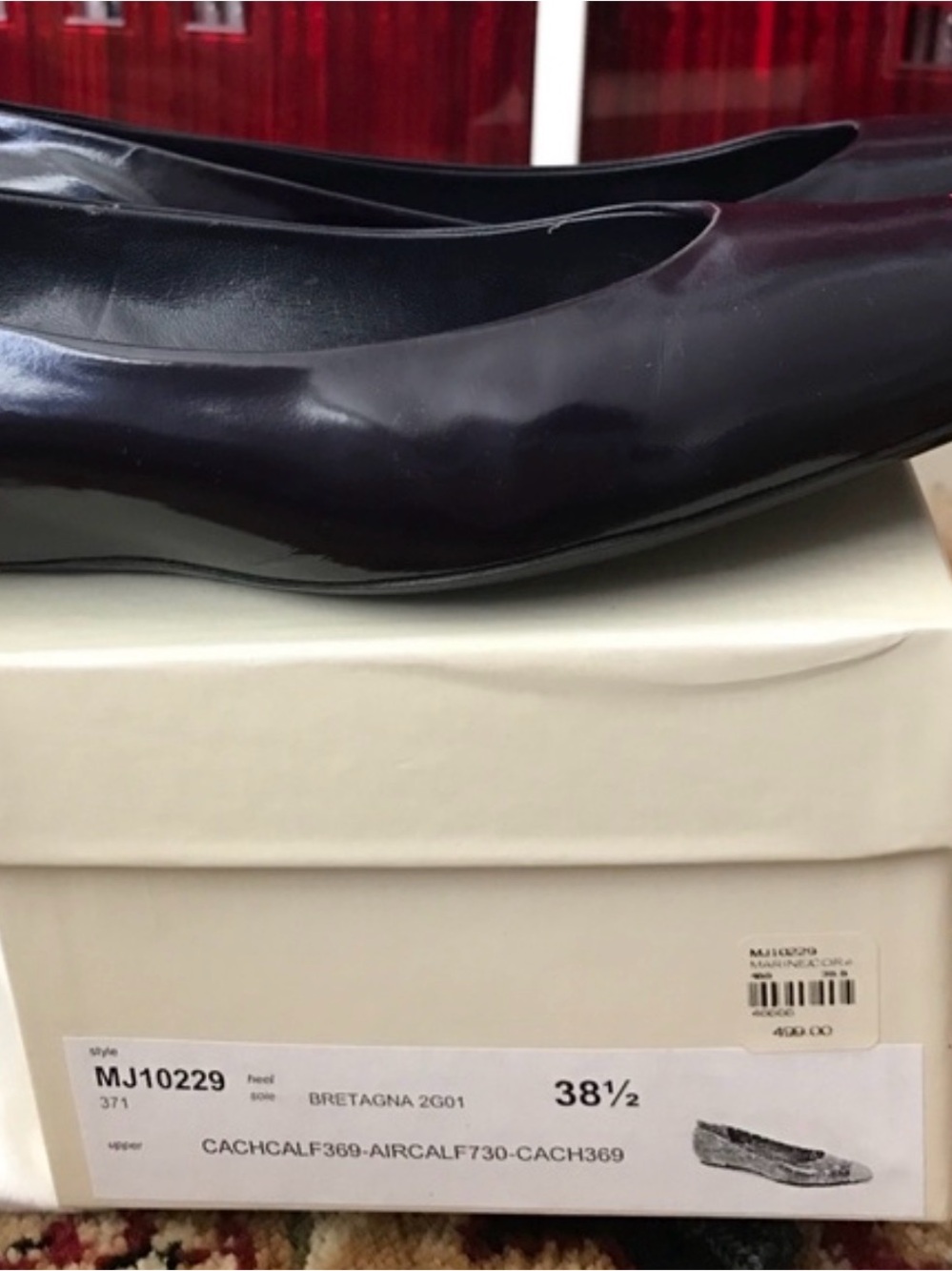 NIB Original Retro Marc Jacobs Navy / Pink Patent Flats Made in Italy 38.5 - Picture 3 of 4